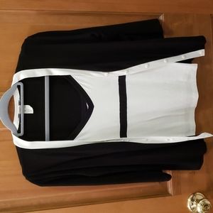 COTE FEMME Cardigan & Tank Top Set, Ultra soft & Stretchy 3/4 Sleeve Black White